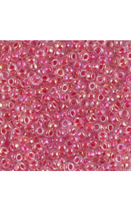 Miyuki rocailles Perlen 8/0 - Dark coral lined crystal ab 8-276
